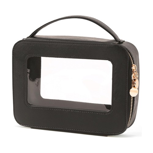 Pixie black clear makeup bag - black,