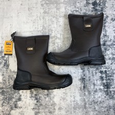 JCB Workwear Dark Brown Apollo Leather Rigger Boots, Safety Thermal BNIB UK 10