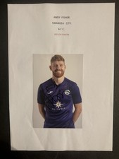 ANDY FISHER. SWANSEA CITY. A. F.C. 2023/24.SEASON. SIGNED PICTURE