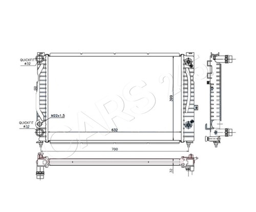 Water cooler radiator for audi - cooler,