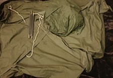 US Army Original Vietnam Pup Tent, Pegs  & and Multupurpose Ground Sheet/Poncho