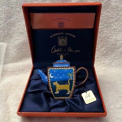 Teapot mini art enamel - teapot, tiger