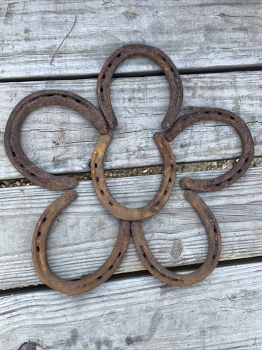 Iron rusty horseshoes lot - rusty,