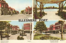 ELLESMERE PORT MULTIVIEW POSTCARD, 1970s (ref 6575/W7/25)