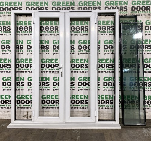 White upvc french doors with - white,