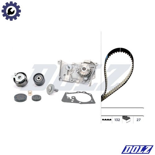 Water pump timing belt kit - belt,