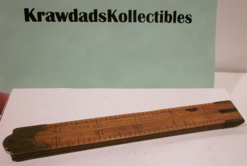 Antique rule boxwood - &, brass