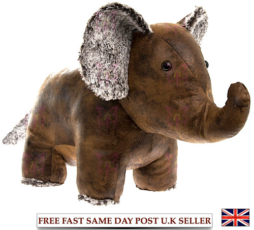Faux leather brown elephant - faux,