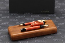 Parker Duofold Centennial Orange Fountain Pen and Mechanical Pencil Set - F Nib