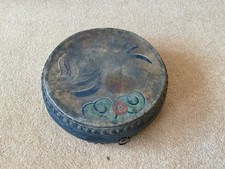 Antique Tom Tom  Drum hand painted  skin.