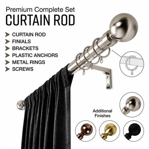 Extendable curtain rod complet - extendable,