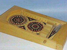 Vintage Style Wooden Tabletop Pinball Game – Retro Spring Launcher Toy