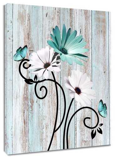 Hvest teal daisy wall art - wall,
