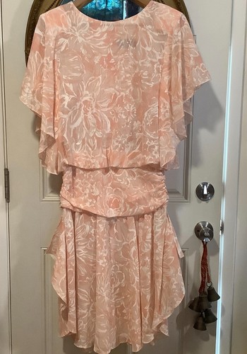 Vintage peach white - , floral