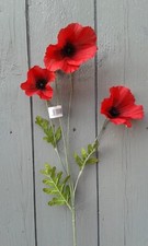 12 x Artificial Poppy Flower Stems