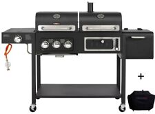 CosmoGrill Outdoor Barbecue DUO Gas Grill + Charcoal Smoker Portable BBQ