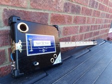 3 STRING HOMEMADE FRETTED ACOUSTIC/ELECTRIC CIGAR BOX GUITAR