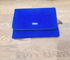 Faith Electric Blue Textile Clutch Bag Fold-Over Evening Party Wedding VGUC