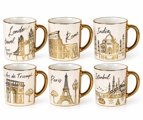 6pc travel ceramic - ceramic, mug