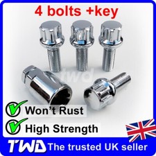 4x ALLOY WHEEL LOCKING BOLTS FOR SMART FORTWO COUPE CABRIO / BRABUS LUG NUT [Yb]