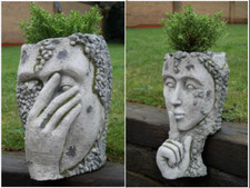 Ornate head planter - ornate,