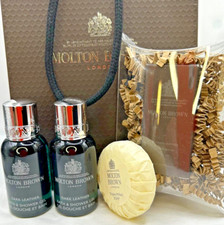 MOLTON BROWN Russian Dark Leather Bath Gel 30ml x2 Mini EDT Soap Gift Bag Set