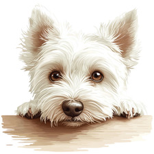 White Dog Westie Head Close