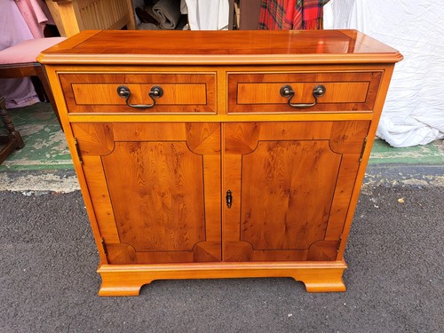 Yew wood reproduction cabinet - reproduction,