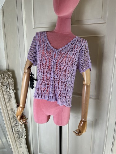 Lilac crochet bolero - lilac,