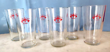6 Vintage Half Pint Glasses OFFILERS DERBY. Pub Glasses. Motif Enameled scarce