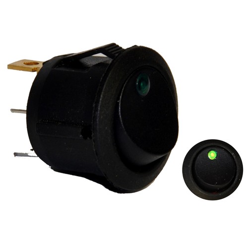 Illuminated green led - led, round