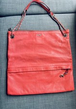 D&G Dolce & Gabbana Leather Shoulder Bag Vintage Designer Warm Pink Handbag