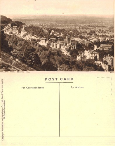 Vintage postcard malvern - vintage,