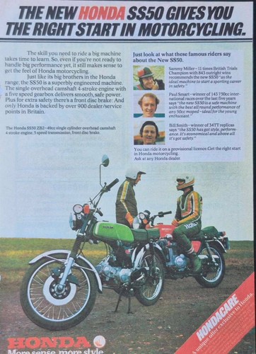 Honda ss50 1976 sales advert - ss50,