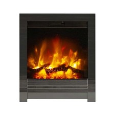 Electric Fireplace Inset Black Nickel LED Flames Modern Remote or Manual Control