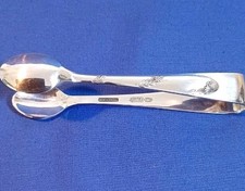 Silver-Plated Sugar Tongs With Flower Decoration.  Quality Tongs vgc