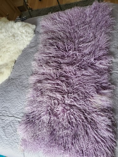 Mongolian lamb rug throw - lamb,