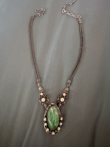 Vintage green stone with - stone,