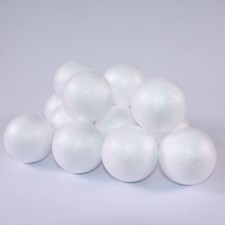 Polystyrene craft balls white - balls,