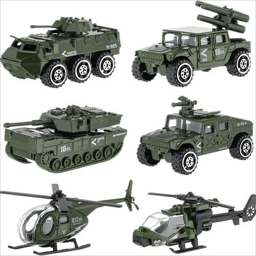 6pcs military vehicle playset - military,