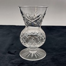 Thistle Shaped Flower Vase Clear Crystal Cut Patterns & Pedestal Base 11.5cm