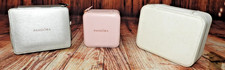 Lot of 3 Pandora Zip Jewelry Cases, Boxes Pink, Silver, White