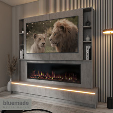 2200mm TV Media Wall Furniture Package With 60" Electric Fire CON