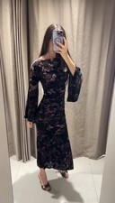 Zara draped velvet dress size