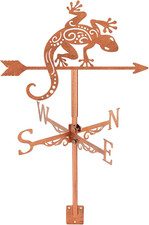 Gecko Weather Vane Reptile Metal Weathervane Copper Windvanes Decorative Wind Di