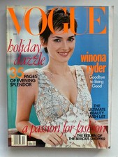 VOGUE Magazine - Winona Ryder Cover December 1996 - Vintage