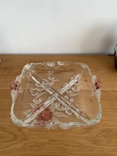 Vintage MIKASA Crystal “Blossom Time” Divided Relish Dish With Four Compartments