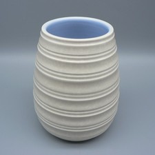 POOLE POTTERY SKY BLUE & SEAGULL 5" VASE 419 C83 JIMMY SOPER RAISED BANDS RIBBED