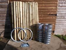 Stock Fencing Bulk Bundle 80cm wire 1.65m x 75mm Wooden Posts Line Wire & Staple