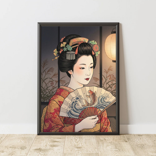 Japanese geisha art print - art, a4